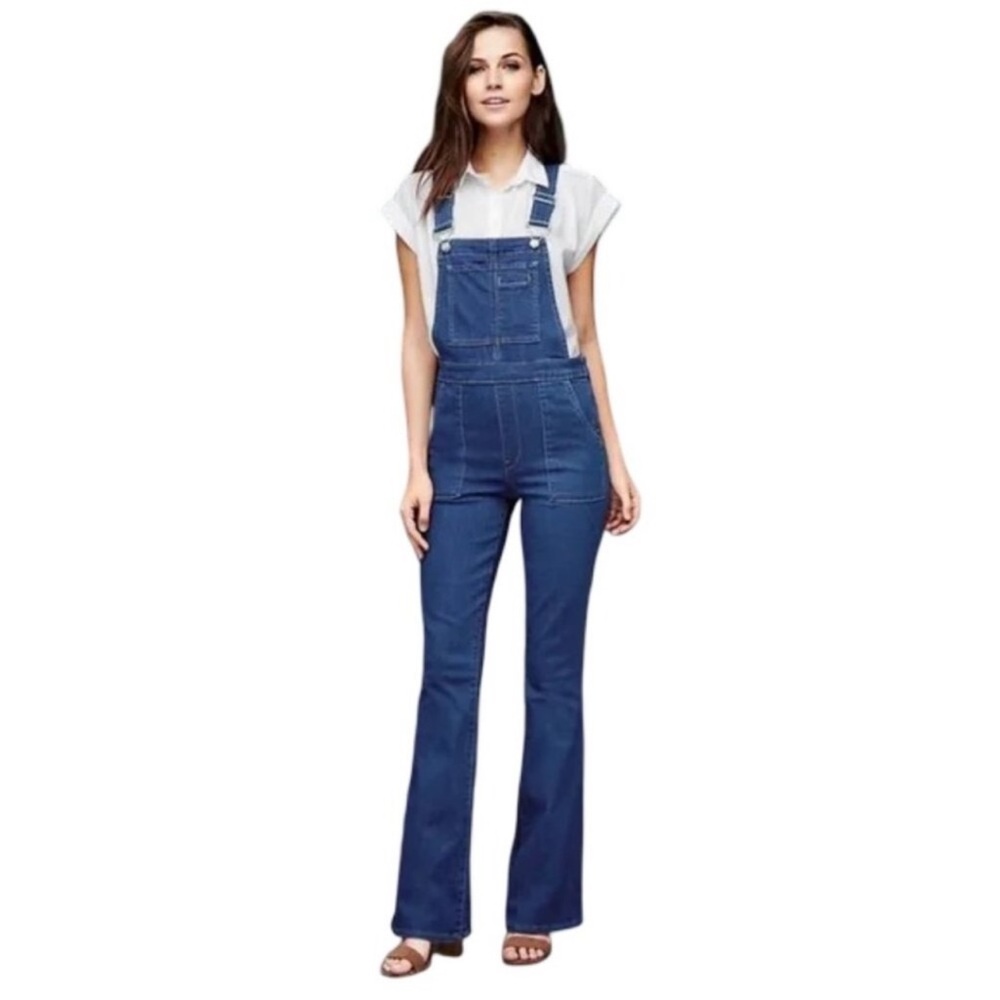 Gap denim flare leg overalls